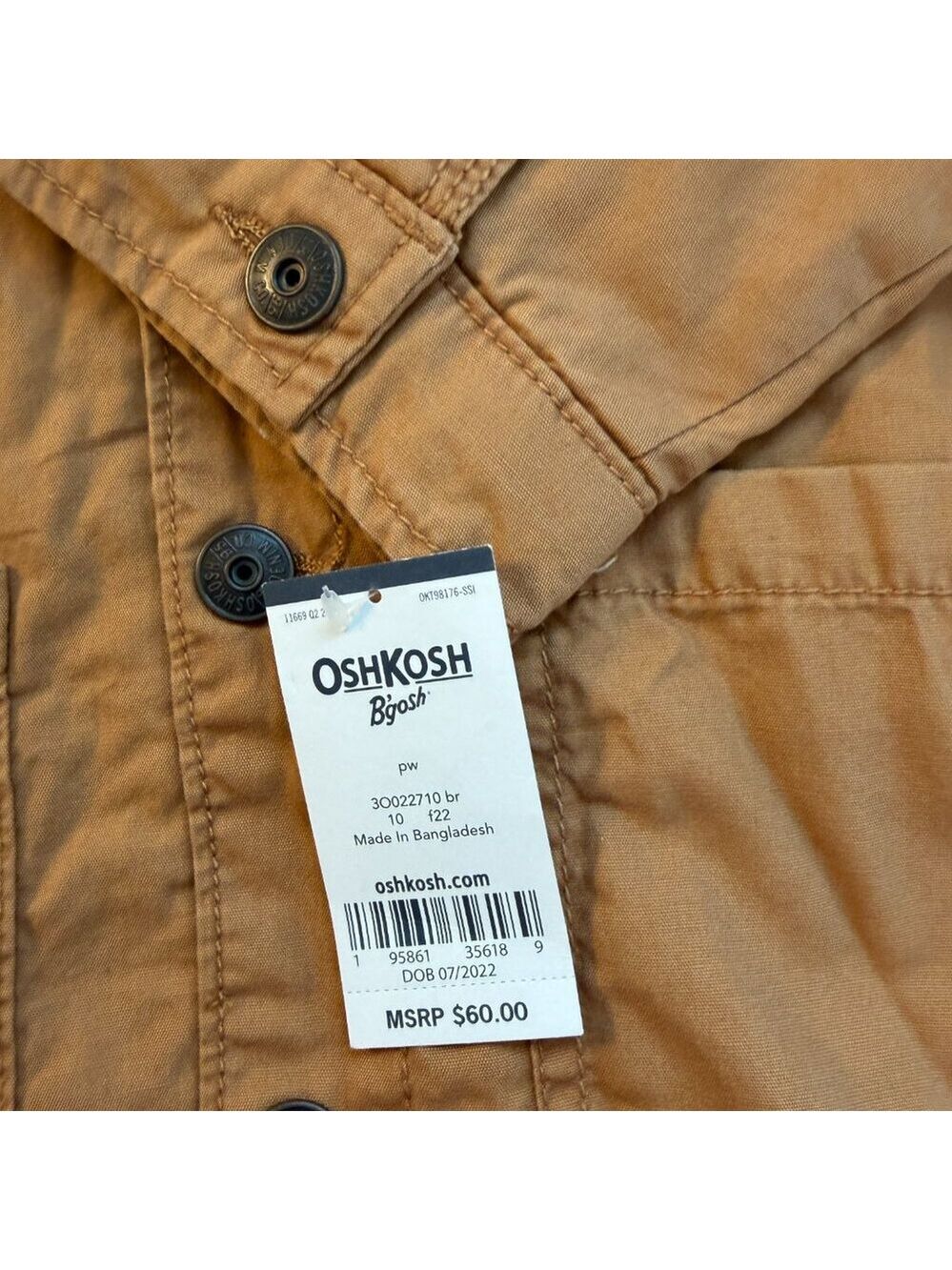 ✨✨OshKosh B'gosh Kid Button-Front Barn Jacket 10 - Picture 6 of 8